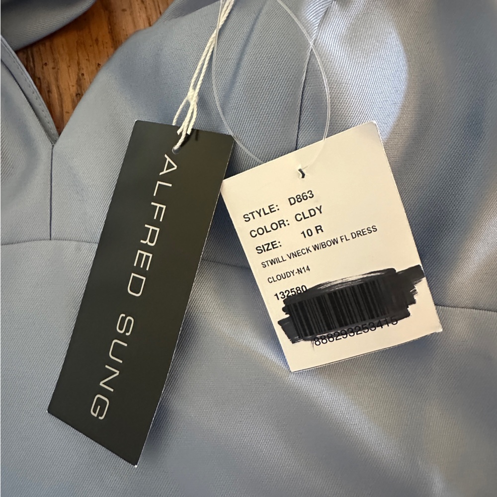 NWT ALFRED SUNG Sky Blue size 10- Bridesmaid, Mother of, Formal Dress - Picture 9 of 9